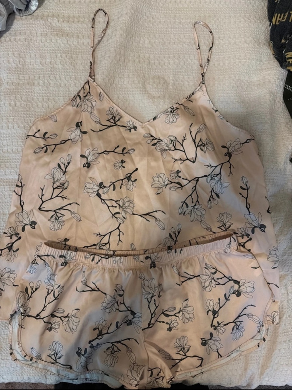 Blush Floral Satin Cami & Short Sleep Set